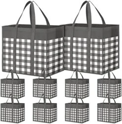 WOWBOX Reusable Grocery Bags,4-Pack, Foldable Reusable Shopping Tote Bags Bulk With Reinforced Handles,Large Storage Bags With Water Resistant Coating For Groceries,Multipurpose,Black-White 23 WOWBOX Reusable Grocery Bags,4-Pack, Foldable Reusable Shopping Tote Bags Bulk With Reinforced Handles,Large Storage Bags With Water Resistant Coating For Groceries,Multipurpose,Black-White -Peugeot Shop 51xbHlpTDoL. AC