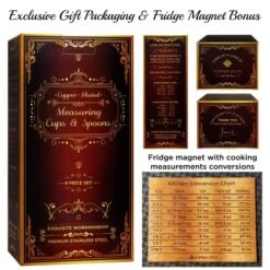 Copper Measuring Cups And Spoons Set Of 9 - Premium Gift Packaging + Cooking Conversions Chart. Extra Sturdy Stainless Steel With Copper Finish, Satin And Mirror Polish. Gift Under 25 Dollars. 10 Copper Measuring Cups And Spoons Set Of 9 - Premium Gift Packaging + Cooking Conversions Chart. Extra Sturdy Stainless Steel With Copper Finish, Satin And Mirror Polish. Gift Under 25 Dollars. -Peugeot Shop 51xcdhU5BML