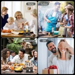 Lectric Salt And Pepper Grinder Set, EAGMAK Battery Powered Automatic 70ml Pepper Mill Grinders, Stainless Steel Electronic Mill Shakers With Adjustable Coarseness, LED Light & Storage Base (2 Pack) 17 Lectric Salt And Pepper Grinder Set, EAGMAK Battery Powered Automatic 70ml Pepper Mill Grinders, Stainless Steel Electronic Mill Shakers With Adjustable Coarseness, LED Light & Storage Base (2 Pack) -Peugeot Shop 51xcv9CcLpL