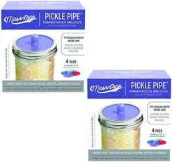 Pickle Pipes - Waterless Airlock Fermentation Lids - Wide Mouth Mason Jar Fermenter Cap - Premium Silicone Top 13 Pickle Pipes - Waterless Airlock Fermentation Lids - Wide Mouth Mason Jar Fermenter Cap - Premium Silicone Top -Peugeot Shop 51xdr79U5gL. AC