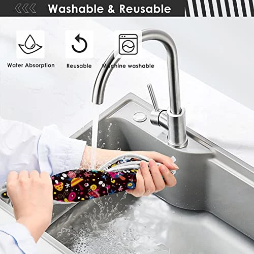 2 Pack Kitchen Faucet Mat Absorbent Washable Sink Splash Guard Faucet Drip Drying Mat Bar Countertop Water Catcher Mat Large 30x5 Inch Flowers Butterflies Mushroom Snails Pattern Kids 4 2 Pack Kitchen Faucet Mat Absorbent Washable Sink Splash Guard Faucet Drip Drying Mat Bar Countertop Water Catcher Mat Large 30x5 Inch Flowers Butterflies Mushroom Snails Pattern Kids - Image 4