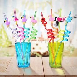 Usable Flamingo Straws For Birthday Party Supplies | Party Favors,Luau Hawaiian Pool Party With 2 Cleaning Brush (24+2) -Peugeot Shop 51xsDxgGIZL