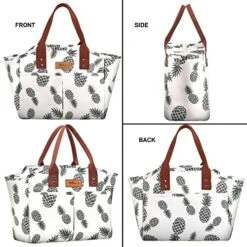 HOMESPON Fashionable Tote Reusable Insulated Lunch Bag Cooler Box With Pockets For Woman Man Work Shopping Or Travel (pineapple) 20 HOMESPON Fashionable Tote Reusable Insulated Lunch Bag Cooler Box With Pockets For Woman Man Work Shopping Or Travel (pineapple) -Peugeot Shop 51xwsP9enuL