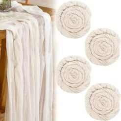 4 Pieces Gauze Cheesecloth Table Runner Cheese Cloth Runner For Wedding Tablecloth Boho Rustic Event Centerpiece Runner For Reception Bridal Shower Birthday Table Decor (Light Brown, 35 X 157 Inch) -Peugeot Shop 51xzWP7vx3L. AC 1