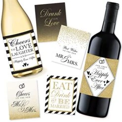 Bridal Shower Gifts For Bride, Bridal Shower Favors, Wedding Wine Bottle Labels (Set Of 6) For Bachelorette Party Gifts, Engagement Party Gifts, Bridal Gifts For The Bride, Wine Labels