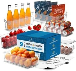 TorageBud Pantry Organization And Storage Bins - 9 Pieces Food Storage Containers - Clear Storage Bins For Fridge, Refrigerator & Kitchen Cabinet - BPA Free Freezer Organizer Bins -Peugeot Shop 51y3GzHH0iL. AC