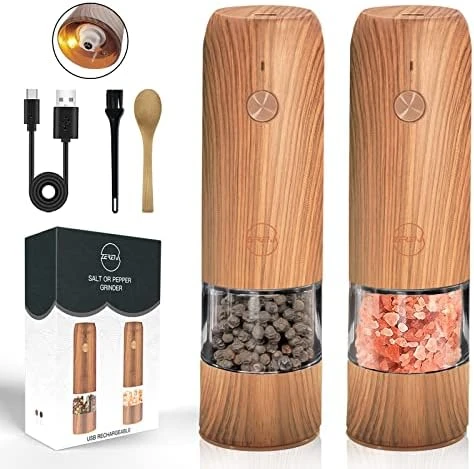 Lectric Pepper Grinder - Rechargeable Salt Pepper Mill, LED Lights Automatic Pepper Salt Mill Grinder Refillable, Adjustable Coarseness Shaker, One Hand Operation (1 Pack) 6 Lectric Pepper Grinder - Rechargeable Salt Pepper Mill, LED Lights Automatic Pepper Salt Mill Grinder Refillable, Adjustable Coarseness Shaker, One Hand Operation (1 Pack) - Image 6