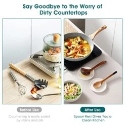 Starry Spoon Rest For Kitchen, 5 Inch Ceramic Spoon Rest For Stove Top, Spoon Holder For Kitchen Counter, Heat-Resistant And Dishwasher Safe, 2 Pack, White 17 Starry Spoon Rest For Kitchen, 5 Inch Ceramic Spoon Rest For Stove Top, Spoon Holder For Kitchen Counter, Heat-Resistant And Dishwasher Safe, 2 Pack, White -Peugeot Shop 51yFpJn2RtL