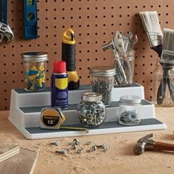 Copco Basics Non-Skid 3 Tier Cabinet Organizer, 15-Inch, Grey -Peugeot Shop 51yHKqwzorS