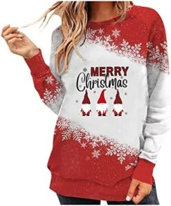 Womens Crewneck Sweatshirt Fall Fashion Sweatshirts Long Sleeve Christmas Print Loose Tops Pullover Top Streetwear -Peugeot Shop 51yJx8rIk2L. AC