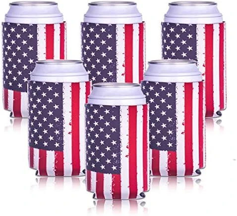 Can Cooler Sleeve 12pcs USA Flag Can Coolers Bulk Neoprene For Can And Bottle 120z 7 Can Cooler Sleeve 12pcs USA Flag Can Coolers Bulk Neoprene For Can And Bottle 120z - Image 7