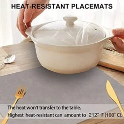 Placemats,Placemats For Dining Table Set Of 6,11.8" X 17"Eco-Friendly Faux Leather Place Mats,Washable Table Mats,Heat-Resistant For Dining Table Decor (Grey, 6) 18 Placemats,Placemats For Dining Table Set Of 6,11.8" X 17"Eco-Friendly Faux Leather Place Mats,Washable Table Mats,Heat-Resistant For Dining Table Decor (Grey, 6) -Peugeot Shop 51yR0PBOZoL