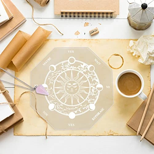 Pendulum Board Star Chart Mat Or Crystal Necklace For Beginner, Healing Dowsing Divination Metaphysical Message Board Positive Energy Close To Your Inner Self For Witchcraft Wiccan Altar Supplies 5 Pendulum Board Star Chart Mat Or Crystal Necklace For Beginner, Healing Dowsing Divination Metaphysical Message Board Positive Energy Close To Your Inner Self For Witchcraft Wiccan Altar Supplies - Image 5
