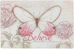 Tempered Glass Cutting Board Tray/Trivet | Botanic Butterfly Blessings Pink Butterfly"Believe" – Mark 9:23 Bible Verse | Inspirational Home And Kitchen Décor -Peugeot Shop 51ySIqgzC8L. AC 1