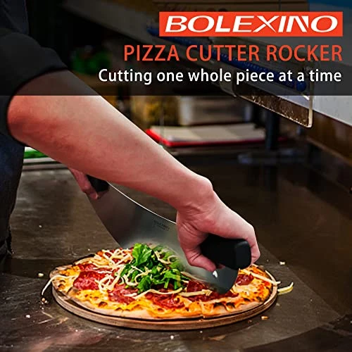 20" High Carbon Stainless Steel Pizza Cutter Rocker With Non-slip Handle, Premium Knife Tools For Pizza And Bread, Professional Pizza Oven Accessories, Rocker Pizza Knife For Commercial, Home 2 20" High Carbon Stainless Steel Pizza Cutter Rocker With Non-slip Handle, Premium Knife Tools For Pizza And Bread, Professional Pizza Oven Accessories, Rocker Pizza Knife For Commercial, Home - Image 2