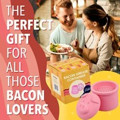Xtra Large Pink Pig-Shaped Grease Container - Novelty Bacon Grease Container With Strainer - Cute Silicone Grease Jar To Dispose Or Store Drippings - Kitchen Grease Container - Giftable Grease Can -Peugeot Shop 51yXtkCpv2L