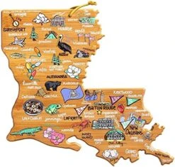 Exas State Shaped Cutting Board And Charcuterie Serving Platter With Artwork By Fish Kiss, Includes Hang Tie For Wall Display -Peugeot Shop 51yXzvJ3JZL. AC