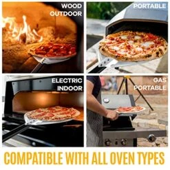 Turning Pizza Peel - Stylish 9" Perforated Pizza Turning Peel For Pizza Lovers - Restaurant-Grade 39" Full Length With Detachable Handle Protects From Heat - Balanced Pizza Turner For Precise Control -Peugeot Shop 51ybhpw4kjL