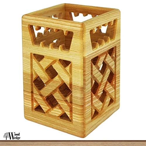 , Premium Utensil Holder 2 Set In Rustic Wood For Farmhouse Kitchen Decor, Countertop Organizer And Cooking Tools Storage, 100% Ash Wood 5 , Premium Utensil Holder 2 Set In Rustic Wood For Farmhouse Kitchen Decor, Countertop Organizer And Cooking Tools Storage, 100% Ash Wood - Image 5