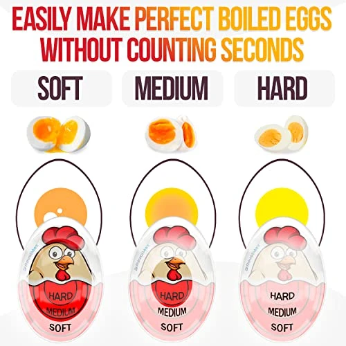 Kitchen Egg Timer That Changes Colors When Done, Hard Boiled Egg Timers, Perfect Egg Timer For Boiling Eggs, Perfect Egg Boiler Timer By RevolMax (2 Pack, Red) 2 Kitchen Egg Timer That Changes Colors When Done, Hard Boiled Egg Timers, Perfect Egg Timer For Boiling Eggs, Perfect Egg Boiler Timer By RevolMax (2 Pack, Red) - Image 2