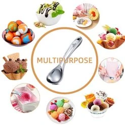 Heavy Duty Ice Cream Scoop, Commercial Ice Cream Scoop With Hook Longer Professional Antifreeze-Metal Easy-Grip Unbreakable,High Qality Zinc Alloy -Peugeot Shop 51yndSTJkAL