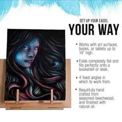 U.S. Art Supply Hampton Large Wooden Table Easel, Cookbook Stand, Text Book Tablet Rest, Premium Beechwood - Adjustable Incline, 2 Flip-Up Page Holders - Kitchen Countertop Recipe Rack - Portable Wood -Peugeot Shop 51ynqKady9L