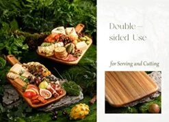 Wood Cutting Board With Handle, 16x8.2inch Acacia Wooden Serving Board For Kitchen, Cheese Charcuterie Board For Meat, Bread, Vegetables & Fruits (Gift Box Included) -Peugeot Shop 51ytWvIFGeL
