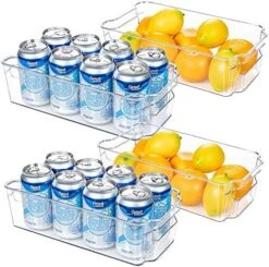 HOOJO Refrigerator Organizer Bins - 8pcs Clear Plastic Bins For Fridge, Freezer, Kitchen Cabinet, Pantry Organization And Storage, BPA Free Fridge Organizer, 12.5" Long -Peugeot Shop 51yxFew7pQL. AC