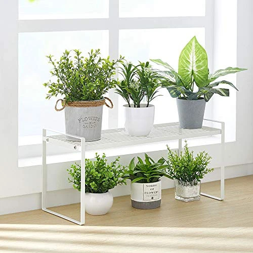 Aksipo 2 Pack Stackable Cabinet Shelf Cupboard Stand Spice Rack Pantry Shelf Kitchen Countertop Organizer Shelf, 13'' Sturdy Metal Frame Rust Resistant Nonslip Milky White 4 Aksipo 2 Pack Stackable Cabinet Shelf Cupboard Stand Spice Rack Pantry Shelf Kitchen Countertop Organizer Shelf, 13'' Sturdy Metal Frame Rust Resistant Nonslip Milky White - Image 4