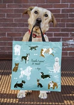 Blue Q Shopper ~ People I Want To Meet: Dogs. Reusable Grocery Bag, Sturdy, Easy-to-clean, Perfect For Dog Lovers, 15"h X 16"w X 6"d, Made From 95% Recycled Material. -Peugeot Shop 51z4OI2QC1L
