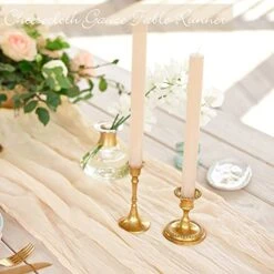 4 Pieces Gauze Cheesecloth Table Runner Cheese Cloth Runner For Wedding Tablecloth Boho Rustic Event Centerpiece Runner For Reception Bridal Shower Birthday Table Decor (Light Brown, 35 X 157 Inch) -Peugeot Shop 51z4V1FgO0L