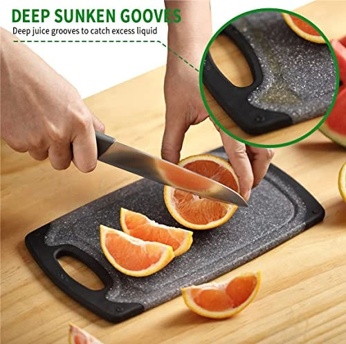 Cutting Boards Set, Chopping Board, Plastic Cutting Boards For Kitchen Dishwasher Safe BPA Free, Large Cutting Board, Cutting Boards For Kitchen, Meat Cutting Board, Slip Resistant, Juice Grooves 2 Cutting Boards Set, Chopping Board, Plastic Cutting Boards For Kitchen Dishwasher Safe BPA Free, Large Cutting Board, Cutting Boards For Kitchen, Meat Cutting Board, Slip Resistant, Juice Grooves - Image 2