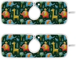 Kcldeci 2 Pack Faucet Mat Splash Guard For Kitchen Sink,Elephants Giraffe Bird Palm 23x5 Inch Faucet Handle Drip Catcher Tray Absorbent Mat Fast Dry Mat For Kitchen, Bathroom -Peugeot Shop 51z6s9ZJPHL. AC 2