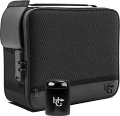 XL Smell Proof Bag & Airtight Box With Combination Lock (Container Holds Up To 5 Ounces) - Includes YKK Zippers, 250ml / Half Oz Smell Proof Jar, Built In Tray & Travel Bags (Black) -Peugeot Shop 51zEL7X5RmL. AC