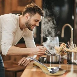 Stainless Steel Spoon Rest, Spatula Ladle Holder, Stainless Steel Utensil Spoon Rest Holder, Brushed Finish, Dishwasher Safe 9.8 X 3.7 Inch (Gold 1PC) -Peugeot Shop 51zHx3dQxZL