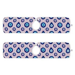 Kcldeci 2 Pack Faucet Mat Splash Guard For Kitchen Sink,Evil Eye Turkish 30x5 Inch Faucet Handle Drip Catcher Tray Absorbent Mat Fast Dry Mat For Kitchen, Bathroom