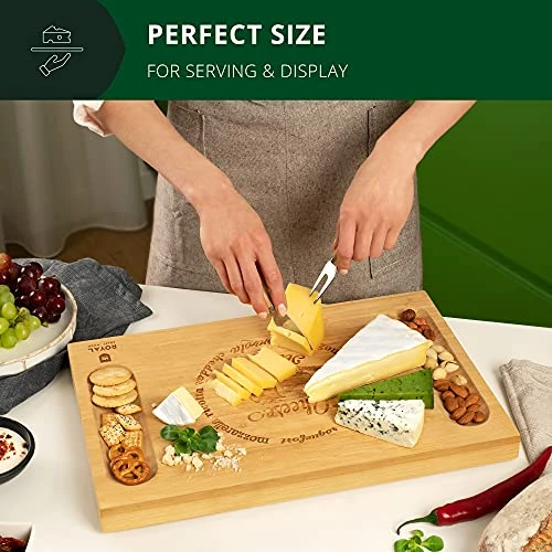 Unique Bamboo Cheese Board, Charcuterie Platter & Serving Tray Including 4 Stainless Steel Knife & Thick Wooden Server - Fancy House Warming Gift & Perfect Choice For Gourmets (Bamboo) 6 Unique Bamboo Cheese Board, Charcuterie Platter & Serving Tray Including 4 Stainless Steel Knife & Thick Wooden Server - Fancy House Warming Gift & Perfect Choice For Gourmets (Bamboo) - Image 6