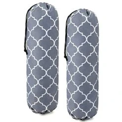 Large Grocery Bags Holders Bulk 2 Pack Heavy Duty Lightweight Plastic Sack W Hanging Loop Washable Shopping Bag Storage Dispensers For Garbage Bags Organizer With Drawstring Grey Cute Geometric Design