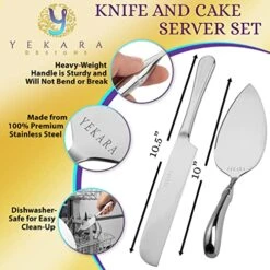 Cake Knife And Server Set - Stainless Steel Elegant Pie & Pastry Cutter For Weddings Or Reunion - Reliable & Sturdy Knife And Server For Cutting Pies & Serving Pastries Or Baked Dishes -Peugeot Shop 51zgcDQv9eL