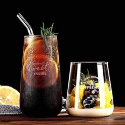 Glass Smoothie Straws, Reusable Clear Bent 9 In X 10 Mm Drinking Straws, Set Of 4 With Cleaning Brush 14 Glass Smoothie Straws, Reusable Clear Bent 9 In X 10 Mm Drinking Straws, Set Of 4 With Cleaning Brush -Peugeot Shop 51zijR0xwvL