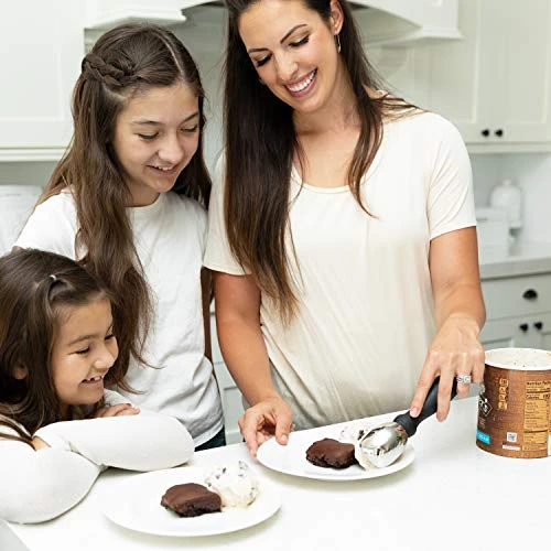 Ice Cream Scoop - Heavy Duty 18/8 Stainless Steel With Soft Grip Handle, Professional Sturdy Ice Cream Scooper, Premium Kitchen Tool For Cookie Dough, Gelato, Sorbet, Melon, Black 2 Ice Cream Scoop - Heavy Duty 18/8 Stainless Steel With Soft Grip Handle, Professional Sturdy Ice Cream Scooper, Premium Kitchen Tool For Cookie Dough, Gelato, Sorbet, Melon, Black - Image 2