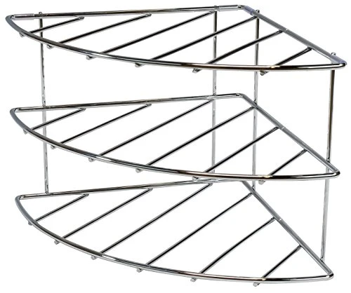 DecoBros 3-Tier Counter And Cabinet Corner Shelf Organizer, Chrome 4 DecoBros 3-Tier Counter And Cabinet Corner Shelf Organizer, Chrome - Image 4