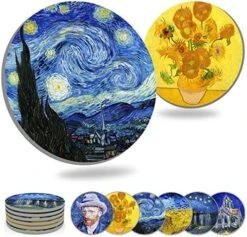 Coasters For Drinks Ceramic Van Gogh Art Coasters Set - Use 6 Famous Van Gogh Paintings, Unique Housewarming Gifts For New Home Decorative By WOWDING 15 Coasters For Drinks Ceramic Van Gogh Art Coasters Set - Use 6 Famous Van Gogh Paintings, Unique Housewarming Gifts For New Home Decorative By WOWDING -Peugeot Shop 611TjtBYVAL. AC
