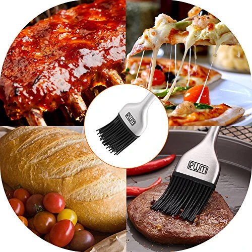 Basting Brush - Grilling BBQ Baking, Pastry And Oil Stainless Steel Brushes With Back Up Silicone Brush Heads(Orange) For Kitchen Cooking & Marinating, Dishwasher 2 Basting Brush - Grilling BBQ Baking, Pastry And Oil Stainless Steel Brushes With Back Up Silicone Brush Heads(Orange) For Kitchen Cooking & Marinating, Dishwasher - Image 2