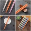 Colorful Fiberglass Chopsticks, Dishwasher Safe Chopstick, Reusable Non-slip Chop Sticks, Lightweight Chopsticks 9 1/2 Inches, 5 Pairs