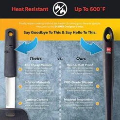 I ORO Silicone Spatula Set - Rubber Kitchen Spatulas For Baking, Cooking, & Mixing - 600°F Heat-Resistant & BPA Free Silicone Scraper Spatulas For Nonstick Cookware - Dishwasher Safe (4pc, Black) -Peugeot Shop 614QuyNo56L