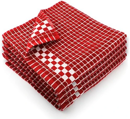 Classic Dark Kitchen Dish Towels With Hanging Loop - Heavy Duty Absorbent Dish Clothes - European Made 100% Cotton Tea Towels - Set Of 4, Red 14 Classic Dark Kitchen Dish Towels With Hanging Loop - Heavy Duty Absorbent Dish Clothes - European Made 100% Cotton Tea Towels - Set Of 4, Red - Image 14