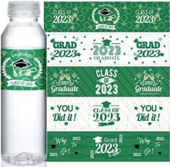 100 Pieces Graduation Water Bottle Labels Class Of 2023 Water Bottle Label Sticker Wrapper Waterproof Graduation Bottle Label For College High School Graduation Party Ornament Favor(Black, Gold) -Peugeot Shop 614tOHkH7sL. AC