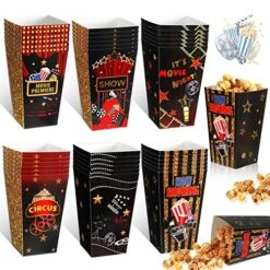36 Pcs Movie Night Popcorn Boxes Popcorn Buckets 6 Inch Popcorn Bowl Popcorn Cups Popcorn Containers Movie Night Party Favor Treat Boxes For Theater Candy Birthday Cinema Carnival Circus Supplies