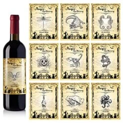 40 Pieces Halloween Glass Apothecary Bottle Labels, 4 X 5 Inch 10 Kinds Of Apothecary Bottle Labels Stickers Glassy Bottle Laminated Stickers Wine Bottle Labels Halloween Party Decoration